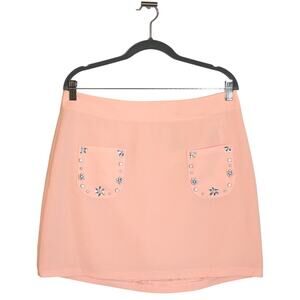 KOTON Baby Pink Jeweled Mini Skirt Size 8 NWT